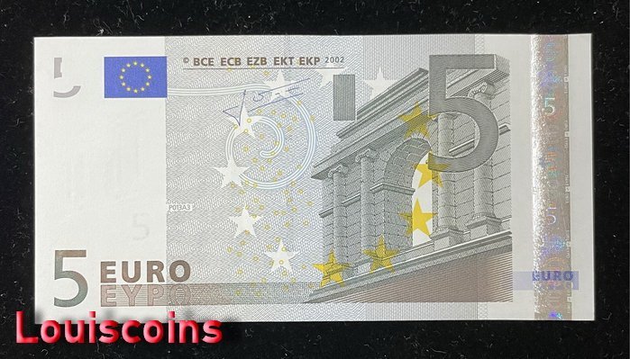 1134-1 B1134-EUROPEAN CENTRAL BANK-2002歐盟紙幣-5euro二簽(1013)