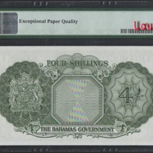 B1136-BAHAMAS-1936 (ND 1963)巴哈馬紙幣-4 Shillings(O)