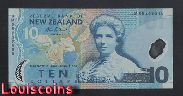1138-1 B1138-NEW ZEALAND-1999-2013紐西蘭塑膠紙幣,10 Dollars(B)