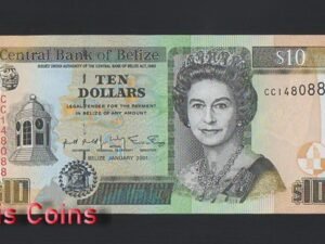 B1142-BELIZE-2001貝里斯(伯利茲)紙幣,10 Dollar(O)