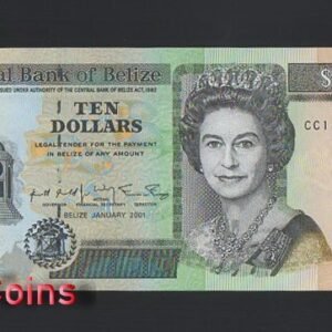 1142-1 B1142-BELIZE-2001貝里斯(伯利茲)紙幣,10 Dollar(O)