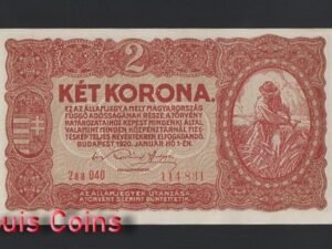 1147-1 B1147-HUNGARY-1920匈牙利紙幣,2 Korona(BO)