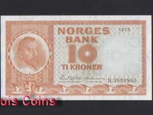 1154-1 B1154-NORWAY-1973挪威紙幣,10 Kroner(O)