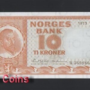B1154-NORWAY-1973挪威紙幣,10 Kroner(O)
