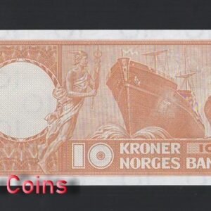 B1154-NORWAY-1973挪威紙幣,10 Kroner(O)