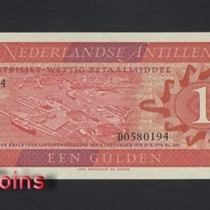 1157-1 B1157-NETHERLANDS ANTILLES-1970荷屬安地列斯紙幣,1Gulden(830)