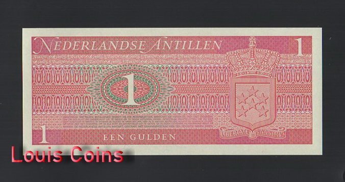 1157-2 B1157-NETHERLANDS ANTILLES-1970荷屬安地列斯紙幣,1Gulden(830)