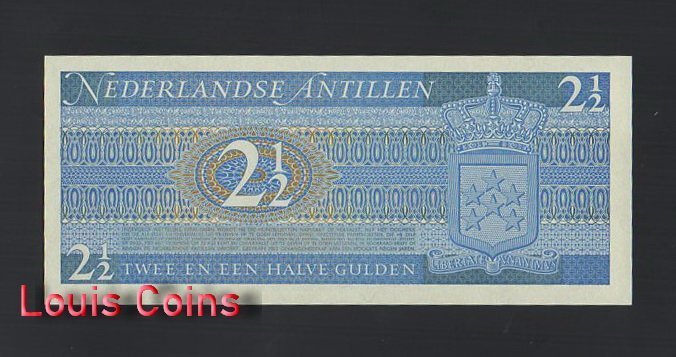 1158-2 B1158-NETHERLANDS ANTILLES-1970荷屬安地列斯紙幣,2.1/2(654)