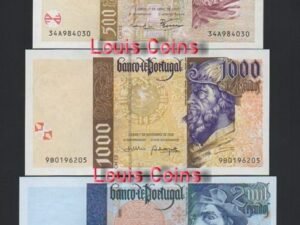 1161-1 B1161-PORTUGAL-1995-2000葡萄牙紙幣,全套5張(O)