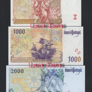 1161-3 B1161-PORTUGAL-1995-2000葡萄牙紙幣,全套5張(O)
