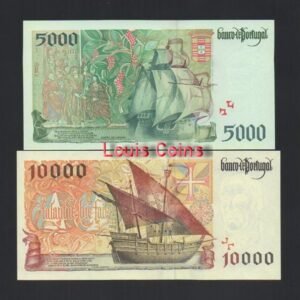 1161-4 B1161-PORTUGAL-1995-2000葡萄牙紙幣,全套5張(O)