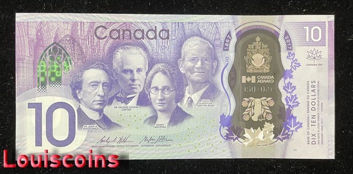 B1165-CANADA-2017加拿大塑膠紀念鈔-尾豹子號888(AO)