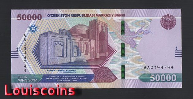 1176-1 B1176-UZBEKISTAN-2021烏茲別克紙幣50.000 Som(1044)