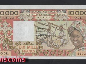 1181-1 B1181-WEST AFRICAN STATES-1977-92西非象牙海岸紙幣-10000(O)