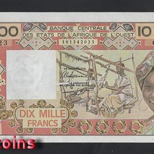 1181-1 B1181-WEST AFRICAN STATES-1977-92西非象牙海岸紙幣-10000(O)