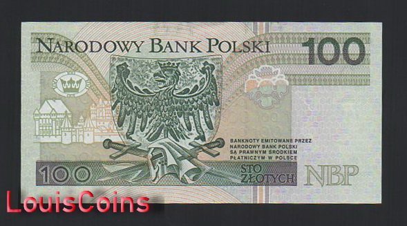 1184-2 B1184-POLAND-1994波蘭紙幣,100 Złotych(O)