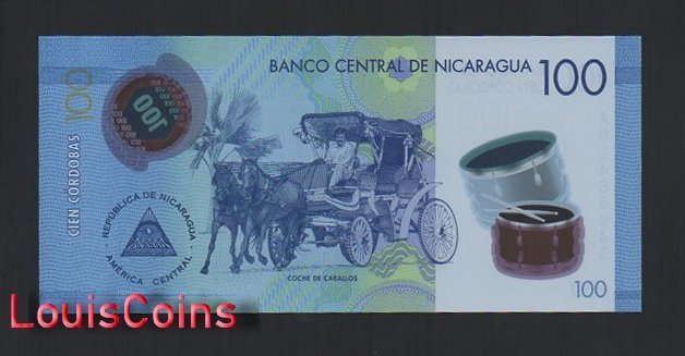 1187-2 B1187-NICARAGUA-2014尼加拉瓜塑膠紙幣,100 Cordobas(1153)