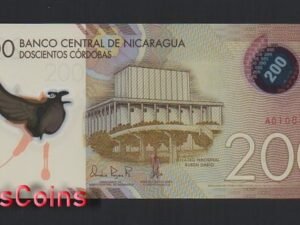 1188-1 B1188-NICARAGUA-2014尼加拉瓜塑膠紙幣,200 Cordobas(B)
