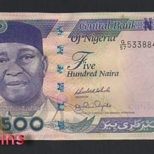 B1197-NIGERIA-2001-2019奈及利亞(尼日利亞)紙幣,500 Naira(BO)