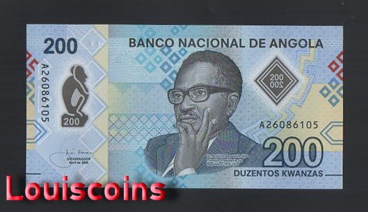 1203-1 B1203-ANGOLA-2020安哥拉塑膠鈔票-200 Kwanzas(1234)