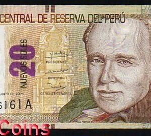1208-1 B1208-PERU-2009祕魯紙幣,20 Nuevos Soles(392)