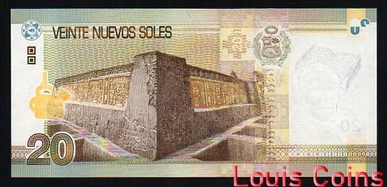 1208-2 B1208-PERU-2009祕魯紙幣,20 Nuevos Soles(392)