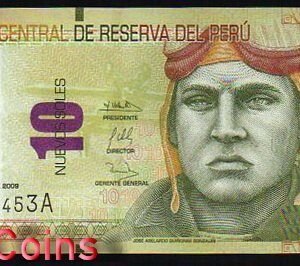 1209-1 B1209-PERU-2009-2013祕魯紙幣,10 Nuevos Soles(B)