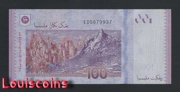 B647-MALAYSIA-2011-24馬來西亞紙幣,100 Ringgit(O)