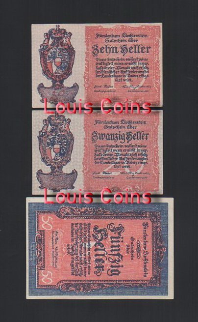 848-1 B848-LIECHTENSTEIN-ND (1920)列支敦士敦紙幣(B)